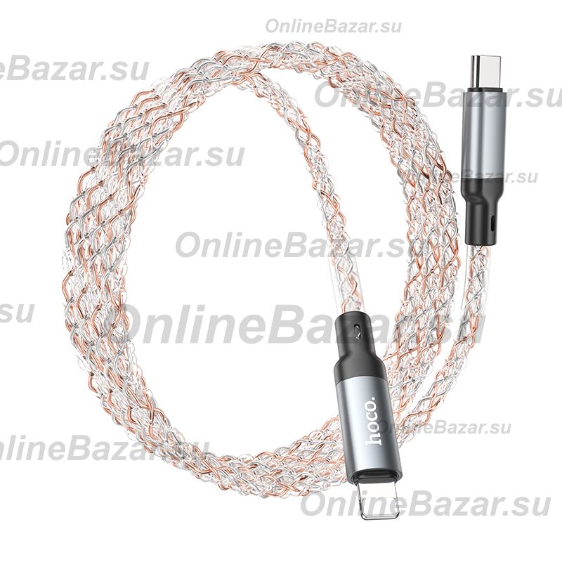 Кабель USB-C Apple Lightning Hoco U112 (3A/60W/PD) <серый> ― OnlineBazar.su