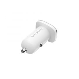 Автомобильное зарядное устройство USB Borofone BZ12 (2.4A/2 порта USB/кабель Lightning) <белый>