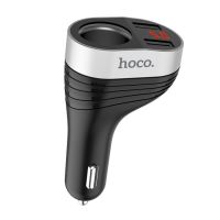 Автомобильное зарядное устройство USB Hoco Z29 (2 порта/разъем прикуривателя/lcd/2400mA) <черный> ― OnlineBazar.su