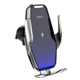 Автомобильный держатель Hoco S14 (раздвижной с беспроводной зарядкой) <серебристый>