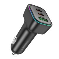 Автомобильное зарядное устройство USB Borofone BZ28C (PD60W/2Type-C/USB) <черный> ― OnlineBazar.su