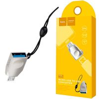 Переходник (адаптер) OTG (USB Host - MicroUSB) Hoco UA10  <серебристый> ― OnlineBazar.su