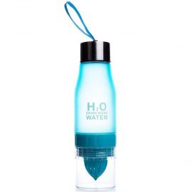 Бутылка для воды H2O Drink more water с соковыжималкой (650 мл) <синий>