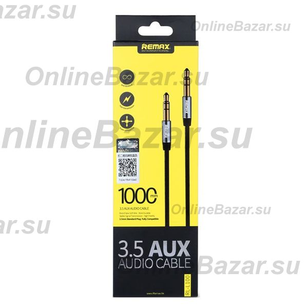 Кабель AUX Remax L100 (1 м) <черный> ― OnlineBazar.su