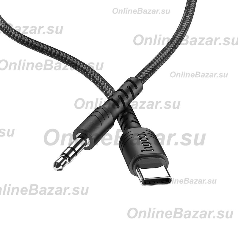 Кабель AUX Type-C - 3.5 mm Hoco UPA-17 (1 м.) <черный> ― OnlineBazar.su
