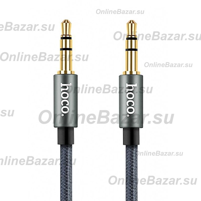 Кабель AUX Hoco UPA-03 (оплетка ткань) <серебристый> ― OnlineBazar.su