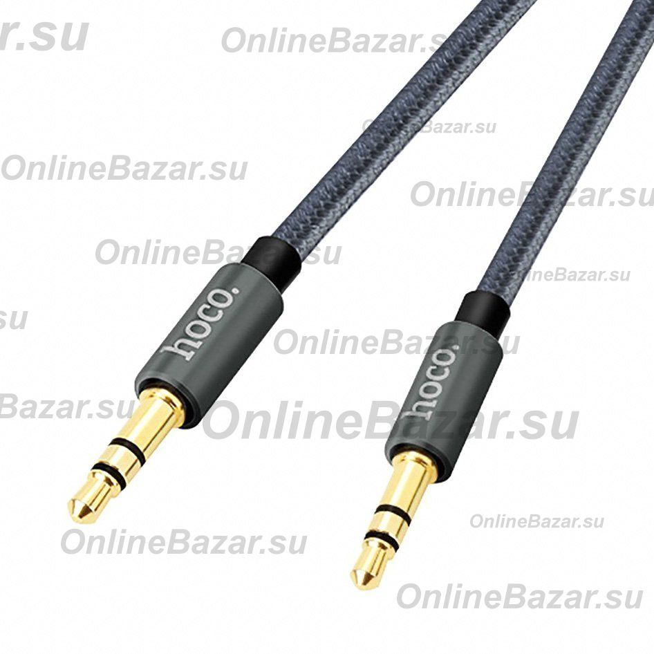 Кабель AUX Hoco UPA-03 (оплетка ткань) <серебристый> ― OnlineBazar.su