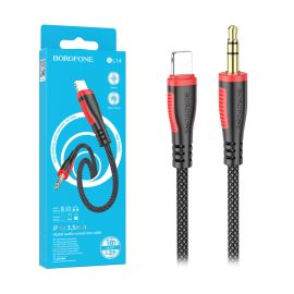 Кабель AUX iPhone Lightning - 3.5 mm Borofone BL14 <черный>