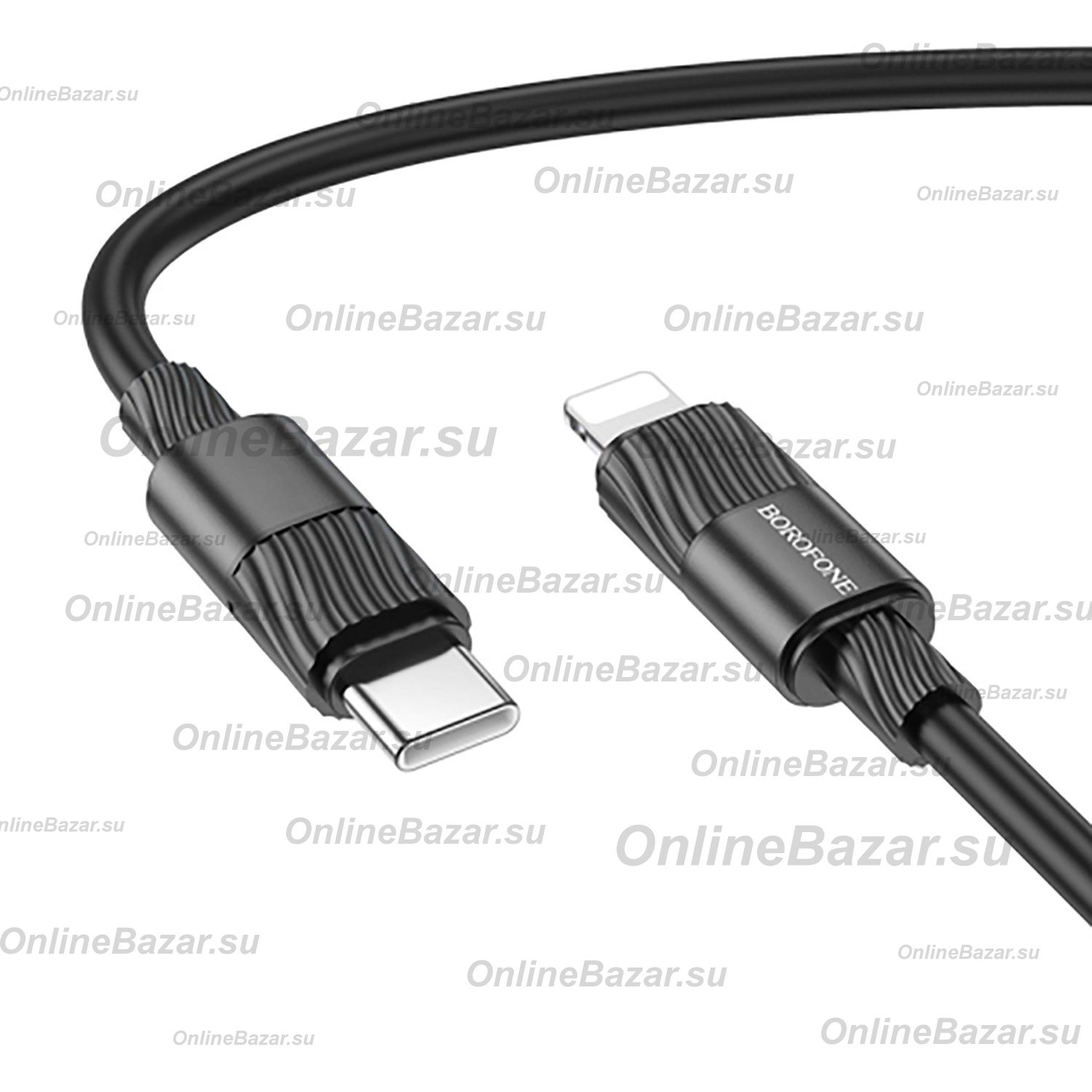 Кабель USB-C Apple iPhone Lightning Borofone BX106 (1 метр) <черный> ― OnlineBazar.su