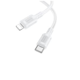 Кабель USB-C - Apple iPhone Lightning Borofone BX111 (3A/27W/PD/1 метр) <белый>