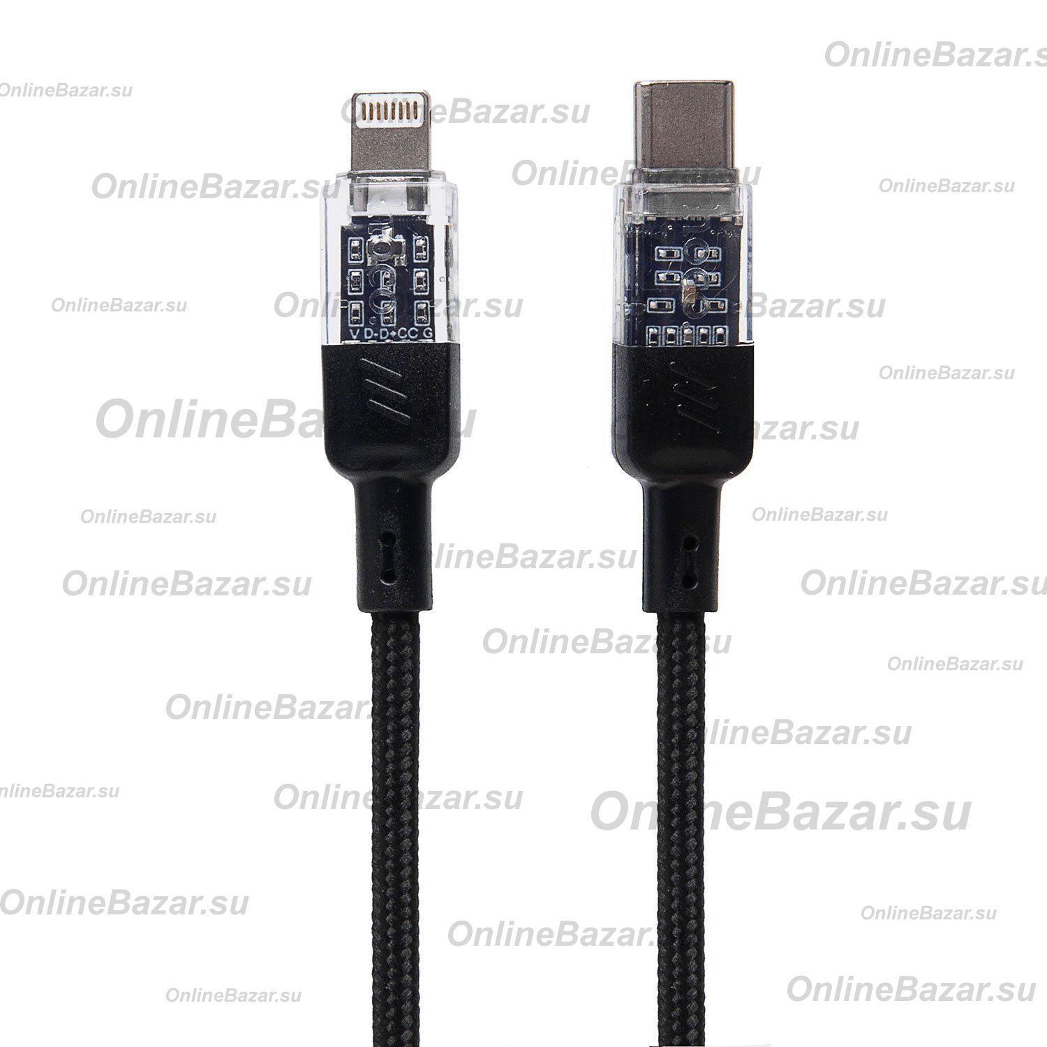 Кабель USB-C - Apple iPhone Lightning Hoco U129 (1.2 метра) (3A) <черный> ― OnlineBazar.su
