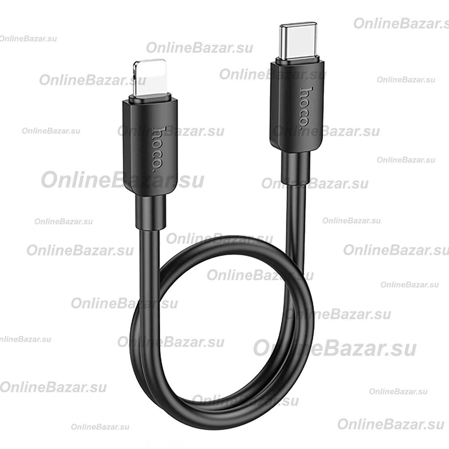 Кабель USB-C Apple iPhone Lightning Hoco X96 (2.4A/27W/PD/0.25 метра) <черный> ― OnlineBazar.su