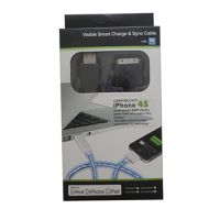 Кабель USB Apple iPhone 2/3/4 плоский светящийся <черно-синий> ― OnlineBazar.su
