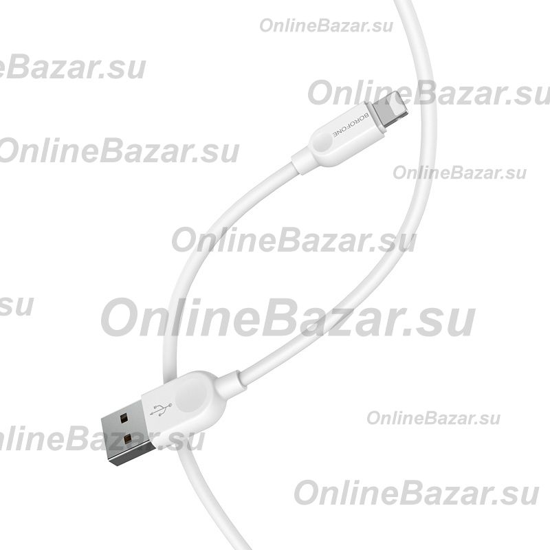 Кабель USB Apple iPhone Lightning Borofone BX14 (1 метр) <белый> ― OnlineBazar.su