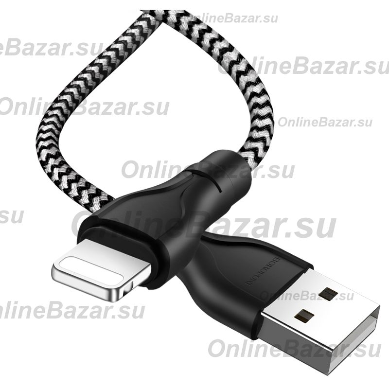 Кабель USB Apple iPhone Lightning Borofone BX39 <черно-белый> ― OnlineBazar.su