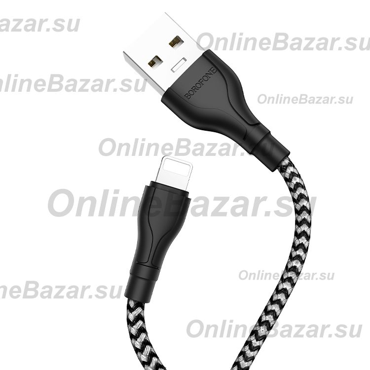 Кабель USB Apple iPhone Lightning Borofone BX39 <черно-белый> ― OnlineBazar.su
