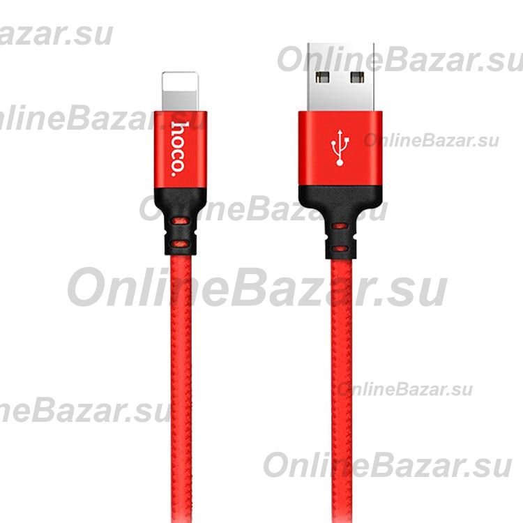 Кабель USB Apple iPhone Lightning Hoco X14 (2 метр) <красный> ― OnlineBazar.su