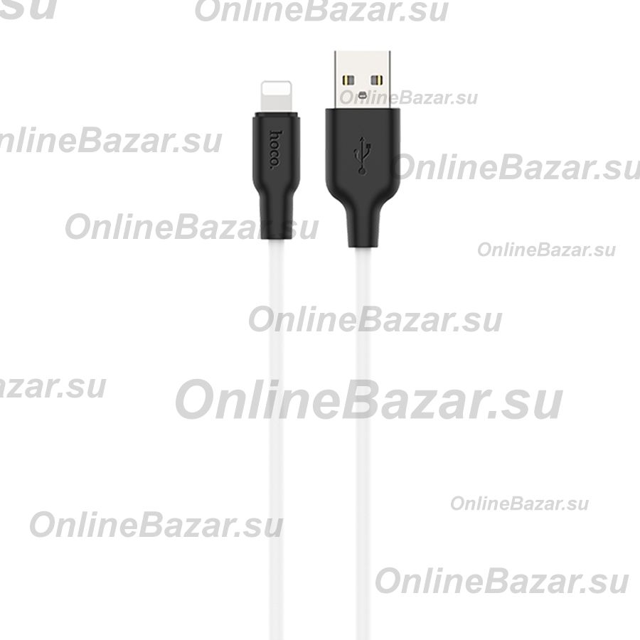 Кабель USB Apple iPhone Lightning Hoco X21 Plus (1 метр) <белый> ― OnlineBazar.su
