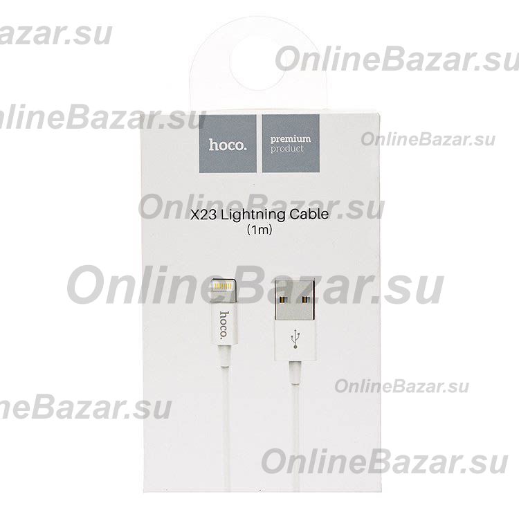 Кабель USB Apple iPhone Lightning Hoco X23 <белый> ― OnlineBazar.su