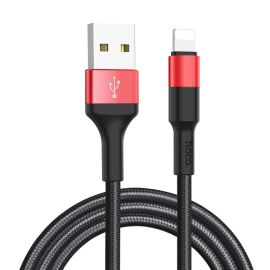 Кабель USB Apple iPhone Lightning Hoco X26 <черно-красный>