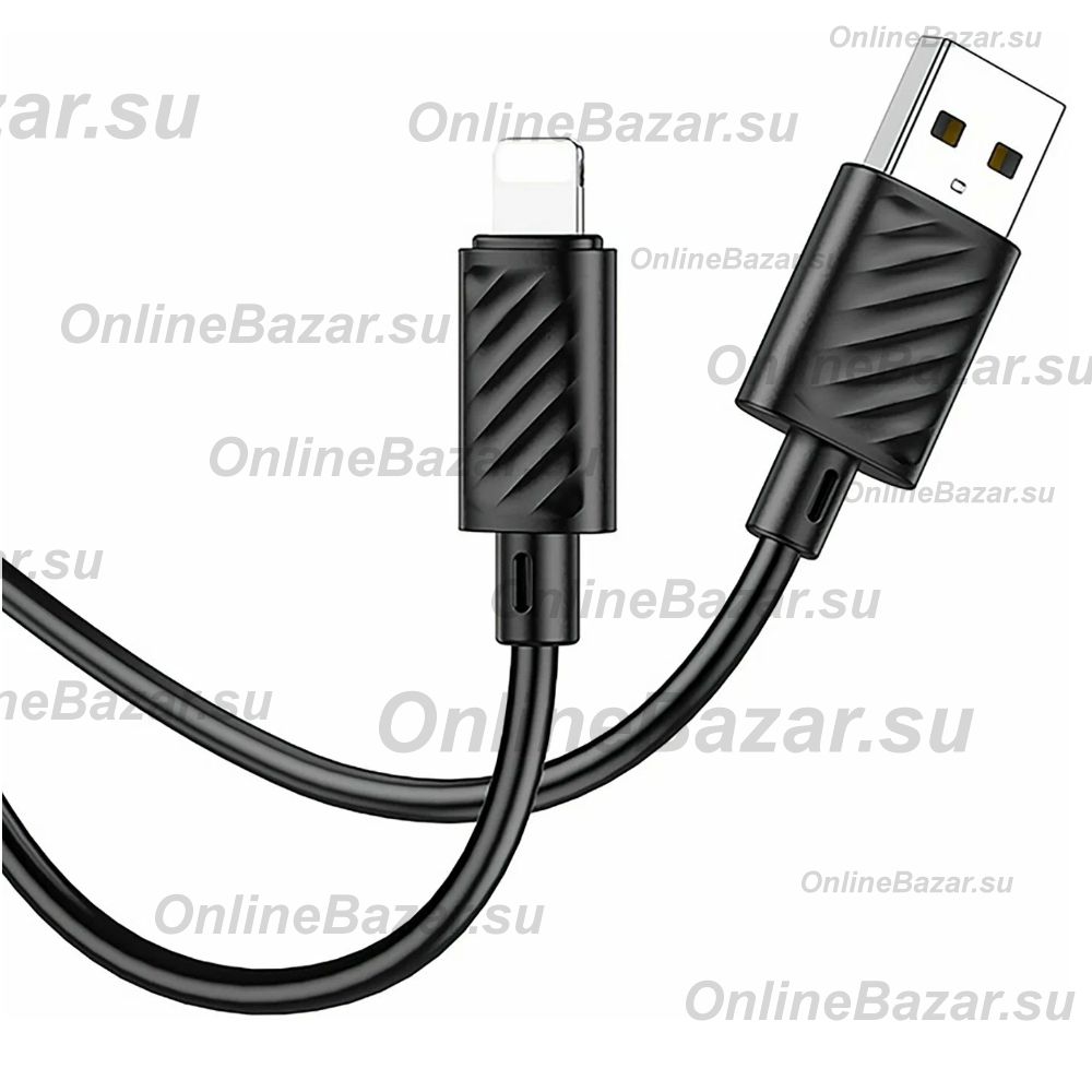 Кабель USB Apple iPhone Lightning Hoco X88 <черный> ― OnlineBazar.su