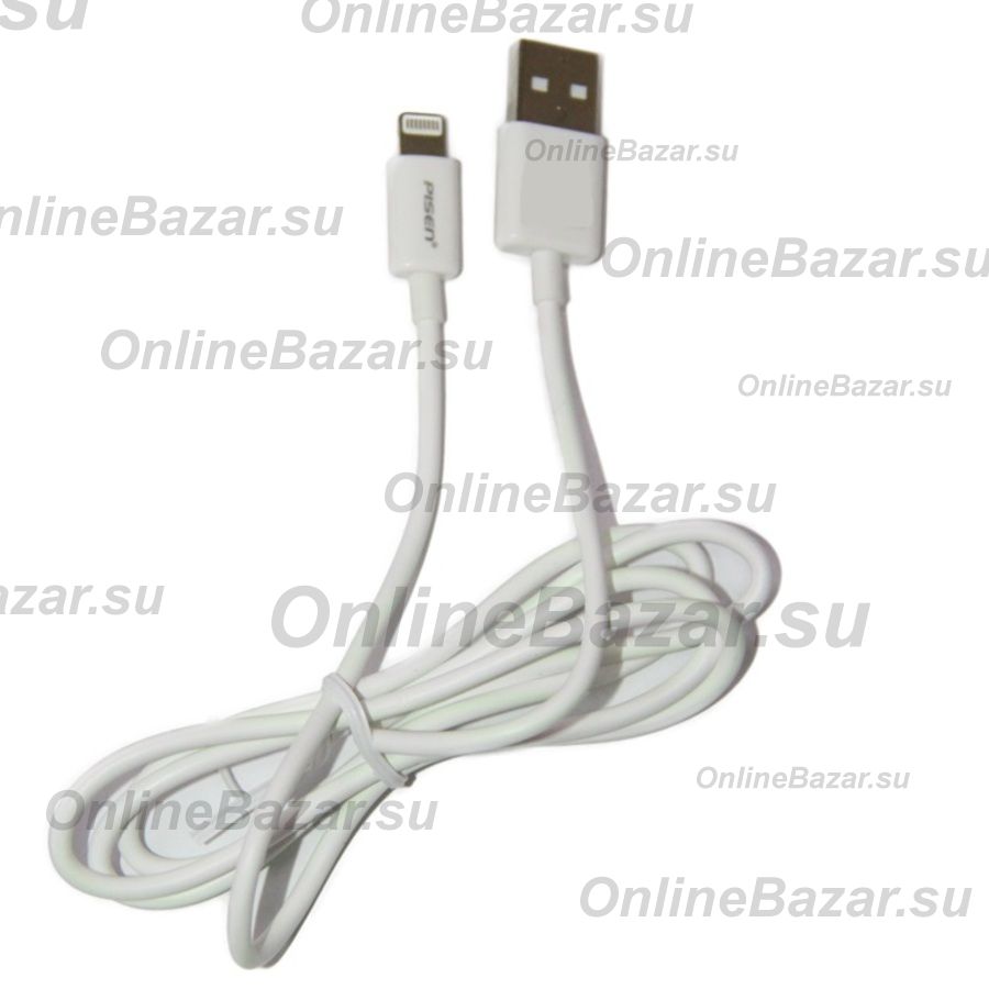 Кабель USB Apple iPhone Lightning Pisen AL05 <белый> ― OnlineBazar.su