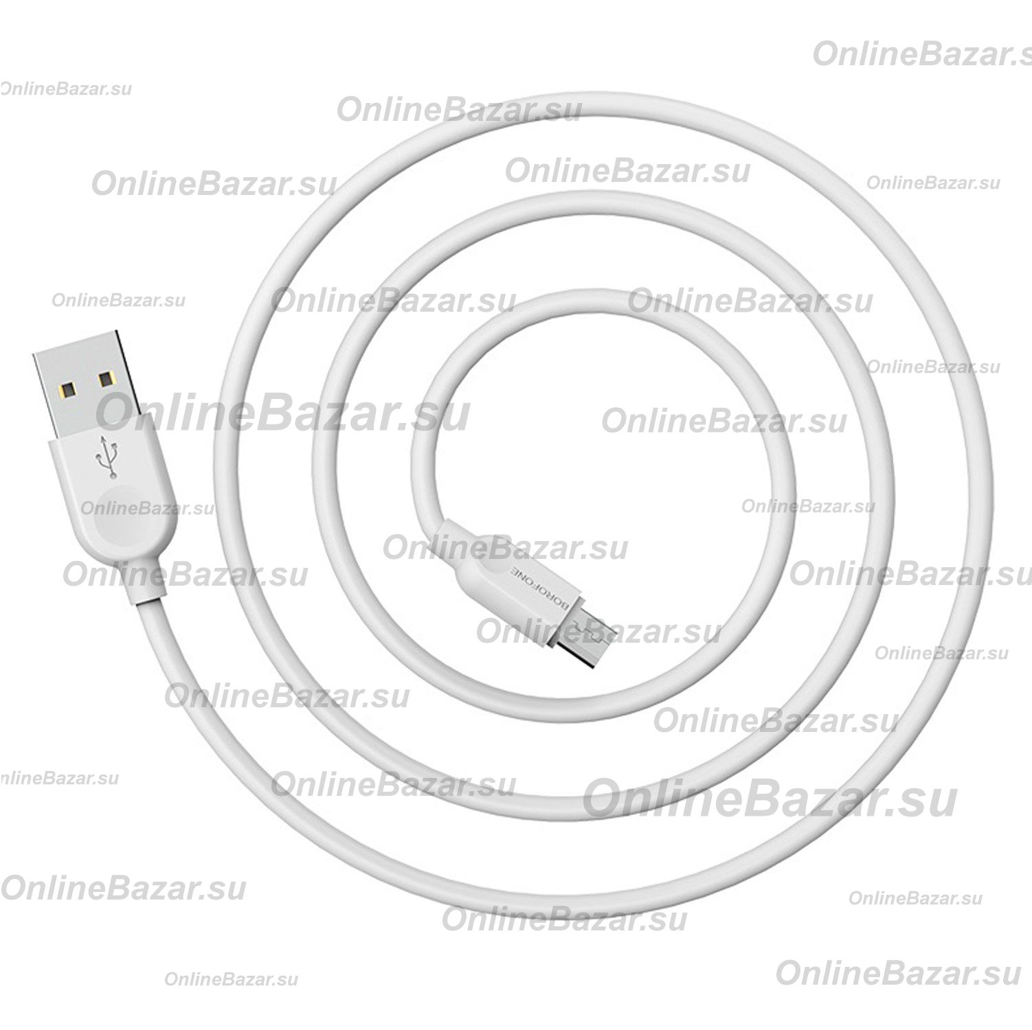 Кабель USB MicroUSB Borofone BX14 (3 метра) <белый> ― OnlineBazar.su