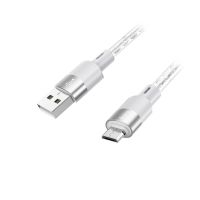 Кабель USB MicroUSB Hoco X99 (2.4A/прозрачный силикон/термостойкий) <серый> ― OnlineBazar.su