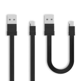 Кабель USB MicroUSB Remax RC-062m (комплект 2 шт 1м и 160см) <черный>