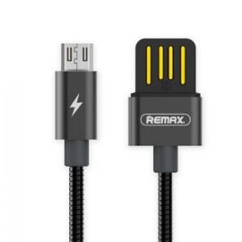 Кабель USB MicroUSB Remax RC-080m оплетка металл <черный>