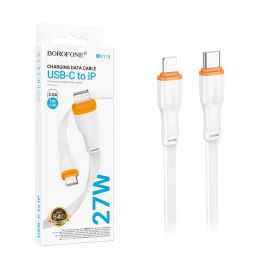 Кабель USB-C Apple iPhone Lightning Borofone BX118 (3A/27W/PD) <белый>