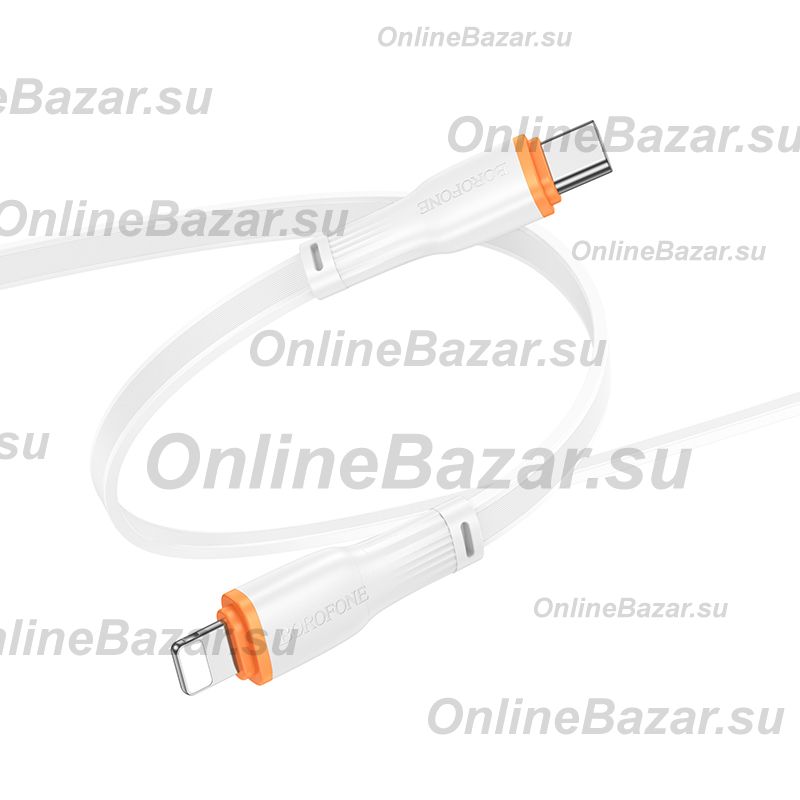 Кабель USB-C Apple iPhone Lightning Borofone BX118 (3A/27W/PD) <белый> ― OnlineBazar.su