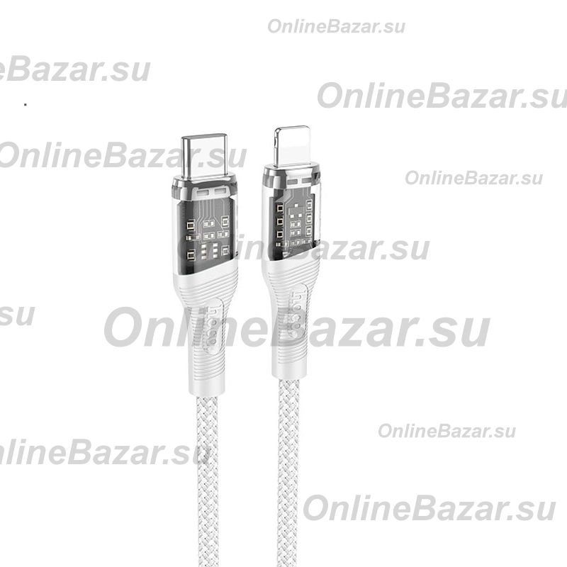 Кабель USB-C Apple iPhone Lightning Hoco U111 <серый> ― OnlineBazar.su