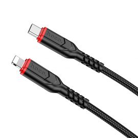 Кабель USB-C Apple iPhone Lightning Hoco X59 (3A/PD/27W/3 метра) <черный>