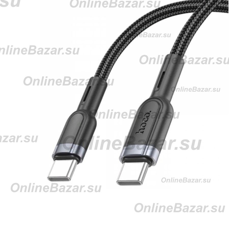 Кабель USB-C Type-C Hoco U117 (60W/интеллектуальное отключение) <черный> ― OnlineBazar.su