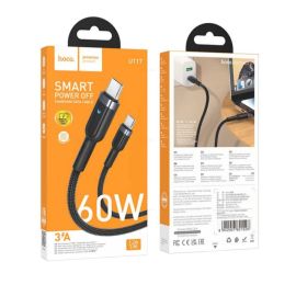Кабель USB-C Type-C Hoco U117 (60W/интеллектуальное отключение) <черный>