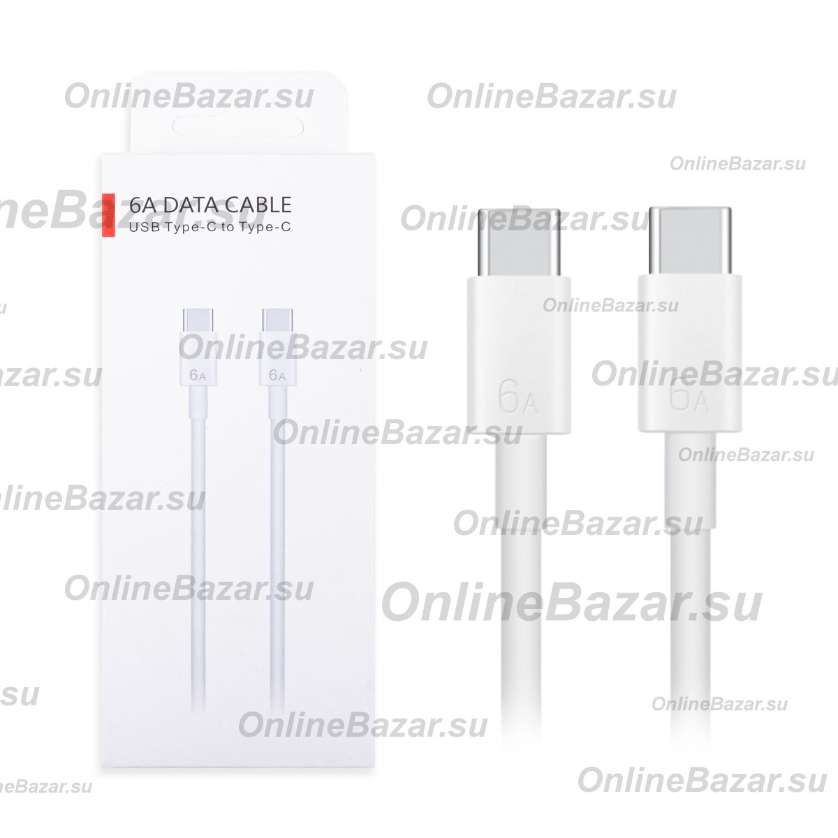 Кабель USB-C Type-C Huawei (6A, 88W) <белый> (оригинал) ― OnlineBazar.su