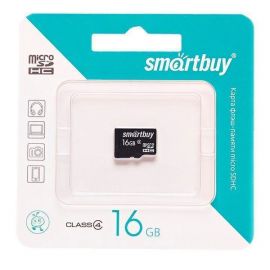 Карта памяти MicroSDHC 16 Gb CL4 Smart Buy в блистере без адаптера