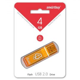 Карта памяти USB 4 Gb Smart Buy Glossy <оранжевый>