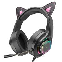 Гарнитура 3.5 Hoco W107 <черно-розовый> ― OnlineBazar.su
