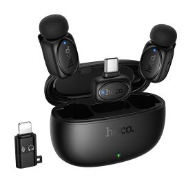 Микрофон петличный Hoco L19 для iPhone (USB-C) <черный>