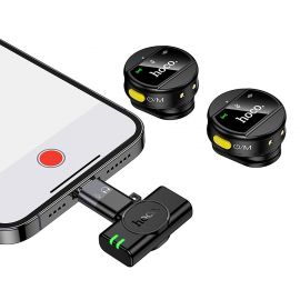 Микрофон петличный Hoco L22 для iPhone (USB-C) <черный>