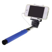 Монопод (палка) для селфи Cable 201 с зеркалом <голубой> ― OnlineBazar.su