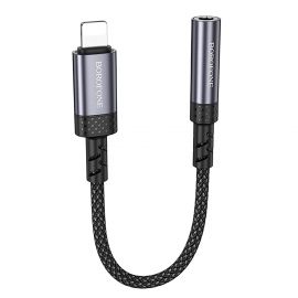 Переходник (адаптер) для гарнитуры iPhone Lightning в разъем 3,5мм Borofone BV24 <серый>