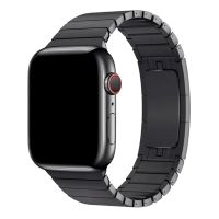 Ремешок для Apple Watch Series 6 (40 mm) металлический блочный на застежке <черный> ― OnlineBazar.su