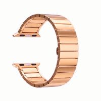 Ремешок для Apple Watch Series 5 (44 mm) металлический блочный на застежке <розовое золото> ― OnlineBazar.su
