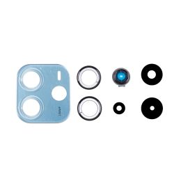 Стекло камеры для Xiaomi Redmi Note 14 в сборе с рамкой <голубой>