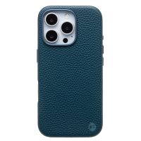 Чехол для Apple iPhone 16 Pro натуральная кожа зернистая MagSafe <темно-синий> ― OnlineBazar.su