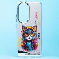 Чехол для Honor X7b (CLK-LX1) силиконовый (рис. 092/кот) <серый> ― OnlineBazar.su