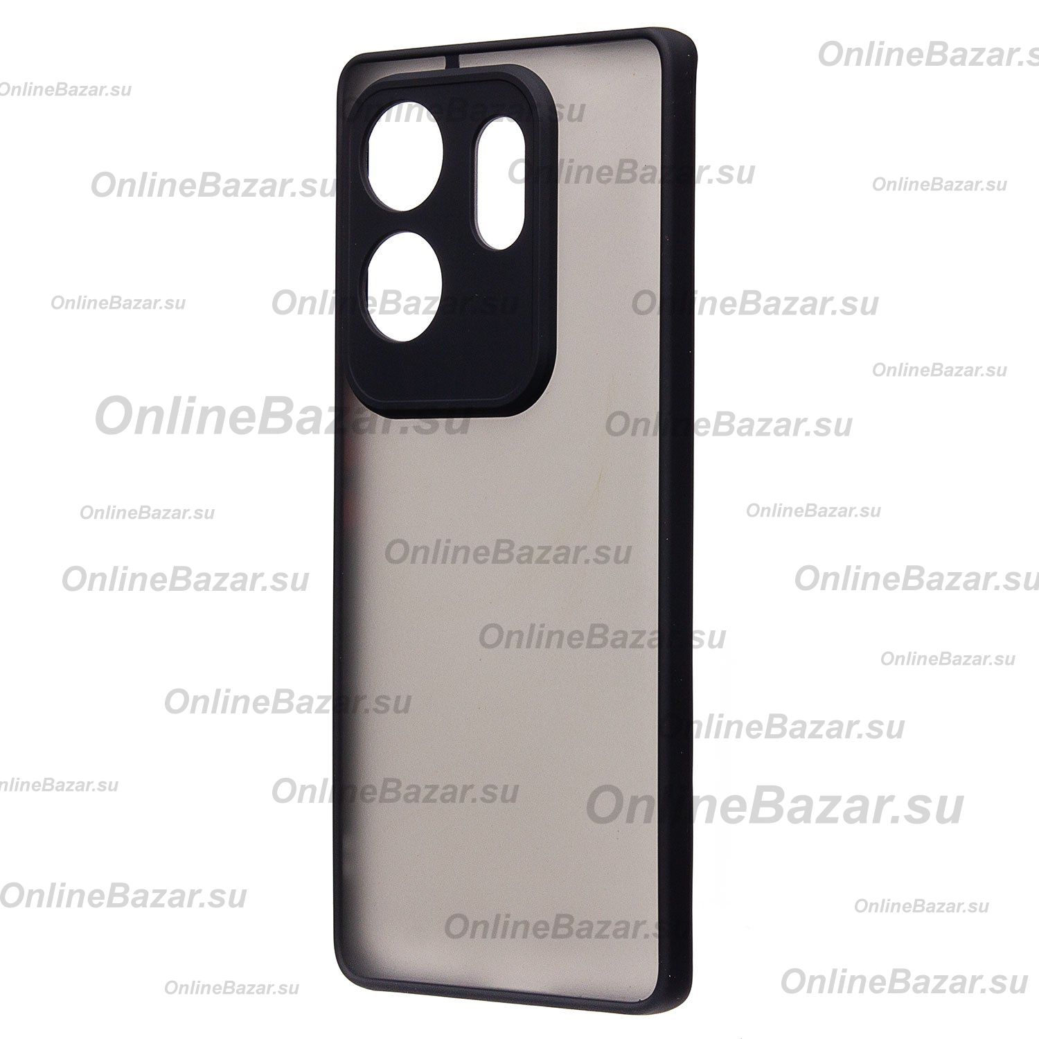 Чехол для Infinix Zero 30 (X6731B) пластиковый с окантовкой <черный> ― OnlineBazar.su